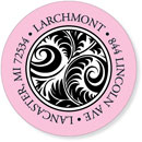 Noteworthy Collections - Address Labels (Antique Swirls � Pink & Black) (QG-399)