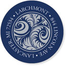 Noteworthy Collections - Address Labels (Antique Swirls � Navy & Silver) (QG-403)