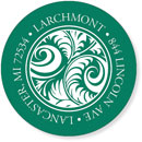 Noteworthy Collections - Address Labels (Antique Swirls � Green & White) (QG-407)