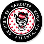 Noteworthy Collections College Address Labels - Mr. Wuf Polka Dot Black (North Carolina State University) (CQ-NCS03)