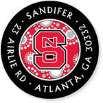 Noteworthy Collections College Address Labels - Circle Burst Red (North Carolina State University) (CQ-NCS04)