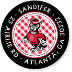 Noteworthy Collections College Address Labels - Gingham Red (North Carolina State University) (CQ-NCS05)