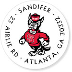 Noteworthy Collections College Address Labels - Mr. Wuf Standing White (North Carolina State University) (CQ-NCS07)