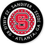 Noteworthy Collections College Address Labels - Block S Polka Dot Red (North Carolina State University) (CQ-NCS09)