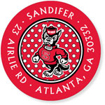 Noteworthy Collections College Address Labels - Mr. Wuf Standing Polka Dot Red (North Carolina State University) (CQ-NCS10)