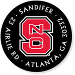 Noteworthy Collections College Address Labels - Black Block S (North Carolina State University) (CQ-NCS11)