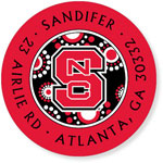 Noteworthy Collections College Address Labels - Circle Burst Black (North Carolina State University) (CQ-NCS14)