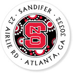 Noteworthy Collections College Address Labels - Circle Burst  White (North Carolina State University) (CQ-NCS15)