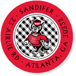 Noteworthy Collections College Address Labels - Gingham Red and Black (North Carolina State University) (CQ-NCS19)