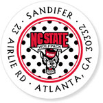 Noteworthy Collections College Address Labels - Wolfpack Polka Dot White (North Carolina State University) (CQ-NCS27)