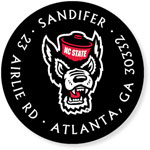 Noteworthy Collections College Address Labels - Mr. Wuf Black (North Carolina State University) (CQ-NCS28)