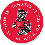 Noteworthy Collections College Address Labels - Mr. Wuf Standing Red (North Carolina State University) (CQ-NCS29)