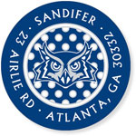 Noteworthy Collections College Address Labels - Owl Polka Dot (Rice University) (CQ-RIC03)
