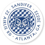 Noteworthy Collections College Address Labels - Gingham White (Rice University) (CQ-RIC06)