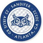 Noteworthy Collections College Address Labels - Gingham Navy (Rice University) (CQ-RIC07)