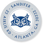 Noteworthy Collections College Address Labels - Owl Silver (Rice University) (CQ-RIC09)