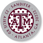 Noteworthy Collections College Address Labels - Polka Dot Gray (Texas A&M University) (CQ-TAM14)
