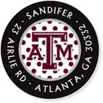 Noteworthy Collections College Address Labels - Polka Dot Black (Texas A&M University) (CQ-TAM15)