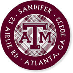 Noteworthy Collections College Address Labels - Plaid Maroon (Texas A&M University) (CQ-TAM16)