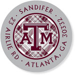 Noteworthy Collections College Address Labels - Plaid Gray (Texas A&M University) (CQ-TAM17)