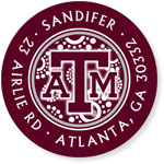 Noteworthy Collections College Address Labels - Circle Burst Maroon (Texas A&M University) (CQ-TAM18)