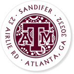 Noteworthy Collections College Address Labels - Circle Burst White (Texas A&M University) (CQ-TAM19)