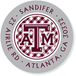Noteworthy Collections College Address Labels - Gingham Gray (Texas A&M University) (CQ-TAM20)