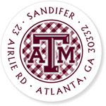 Noteworthy Collections College Address Labels - Gingham White (Texas A&M University) (CQ-TAM21)