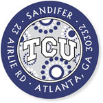 Noteworthy Collections College Address Labels - TCU Circle Burst (Texas Christian University) (CQ-TCU05)