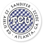 Noteworthy Collections College Address Labels - TCU Gingham (Texas Christian University) (CQ-TCU06)