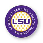 Noteworthy Collections College Address Labels - Polka Dot Gold Label (Louisiana State University) (CQ-LSU03)