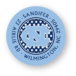 Noteworthy Collections College Address Labels - Navy Polka Dot Label (University of North Carolina) (CQ-UNC09)