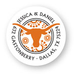 Noteworthy Collections College Address Labels - Circle Burst Label (University of Texas) (CQ-UTX05)