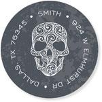 Noteworthy Collections - Address Labels (Spidery Skull Charcoal) (Q-1153)