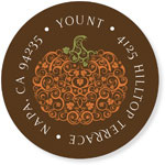 Noteworthy Collections - Address Labels (Filigree Pumpkin Chocolate) (Q-1175)
