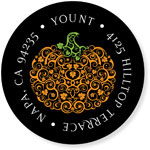 Noteworthy Collections - Address Labels (Filigree Pumpkin Black) (Q-1176)