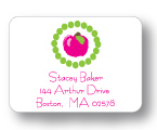 Polka Dot Pear Design - Square Stickers (Pink Apple) (1277d)