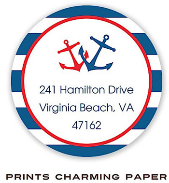 Prints Charming Address Labels - Nautical Blue and Red Prints Charming Address Labels - Nautical Blue and Red