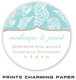 Prints Charming Address Labels - Aqua Seashells (EL2019)