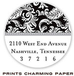 Prints Charming Address Labels - Black Damask (EL2040)