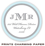 Prints Charming Address Labels - Aqua and Grey Border (EL2094)