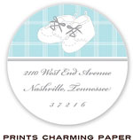 Prints Charming Address Labels - Baby Shoes on Aqua (EL2114)