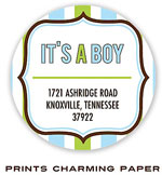 Prints Charming Address Labels - Blue and Green Stripes (EL2119)
