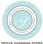 Prints Charming Address Labels - Aqua Border (EL2125)