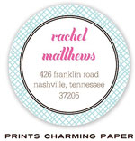 Prints Charming Address Labels - Blue Crosshatch Border (EL2135)