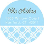 Prints Charming Address Labels - Blue Lattice (L9010)