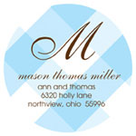 Prints Charming Address Labels - Blue Gigham (L90103)