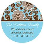 Prints Charming Address Labels - Blue Fun Floral (L9022)