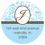 Prints Charming Address Labels - Blue Floral Name (L9068)