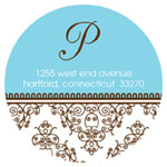 Prints Charming Address Labels - Blue Floral Bank (L9070)